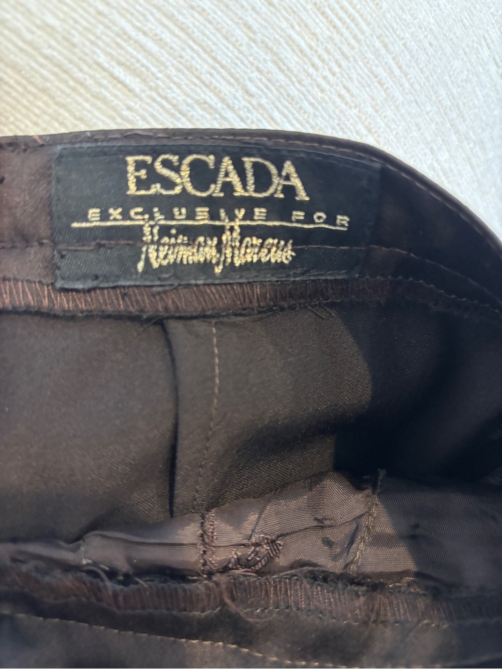 Escada Chocolate Brown Satin Trousers - Picture 5 of 5